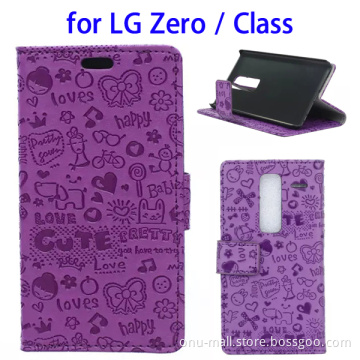 Magic Girls Flip Leather Wallet Mobile Phone Case for LG Zero Glass